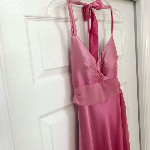 Cache Pink Ombré Satin Silk Halter Gown Dress - Picture 16 of 16